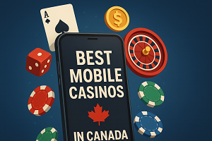 An image showing a phone and best mobile casinos in Canada
